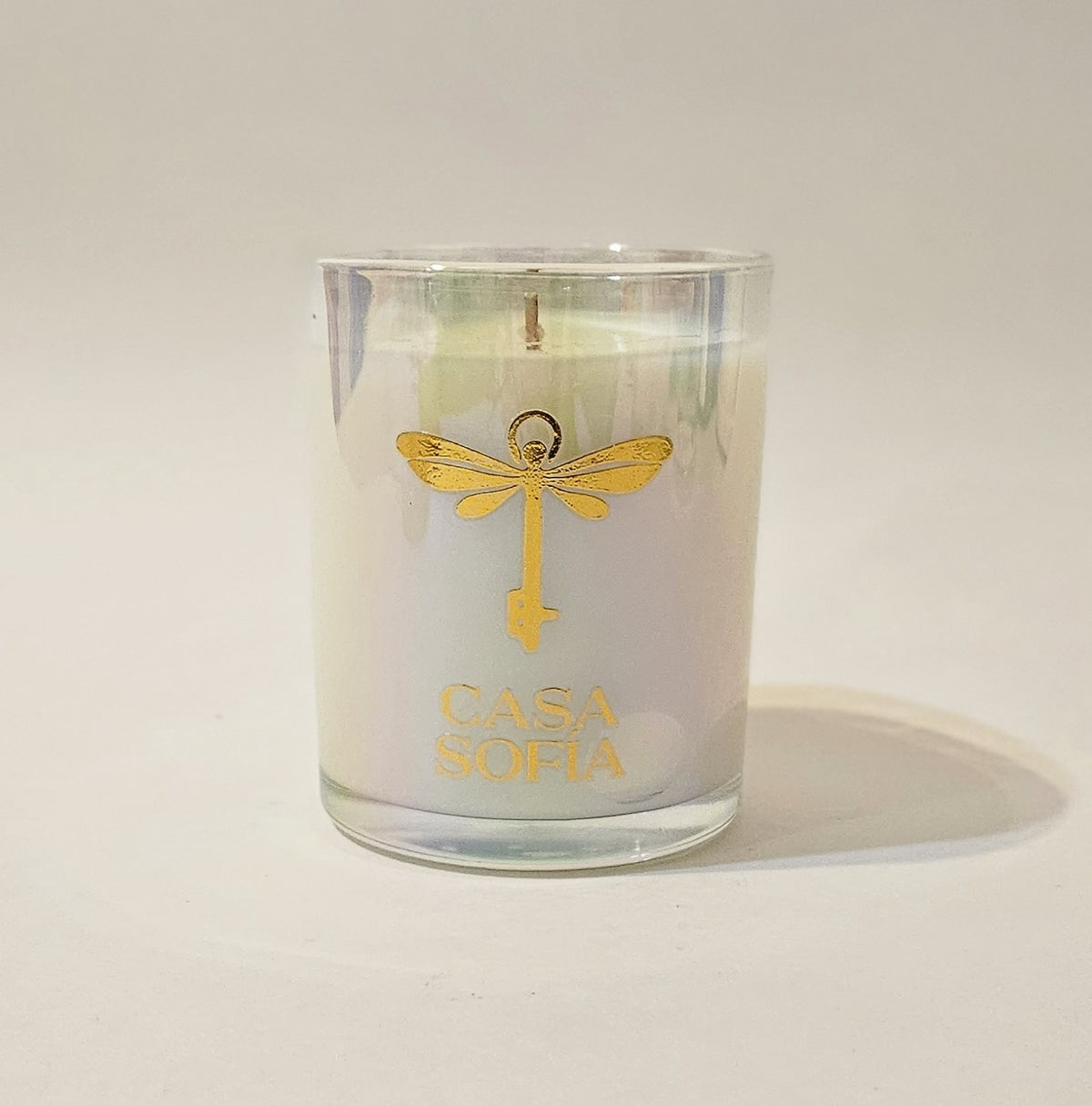 Vela artesanal de Gardenia en frasco de vidrio reciclable