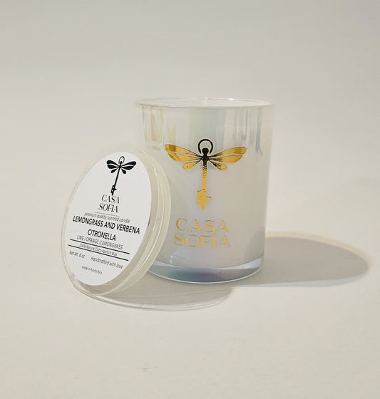 Lemongrass and Verbena Citronella (Lime / Orange / Citronella) Vela aromática