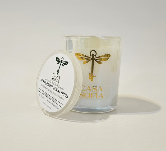 Peppermint-Eucalyptus (Peppermint / Eucalyptus / Patchouli) Vela aromática
