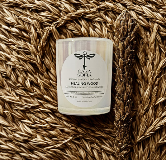 Healing Wood (Saffron / Palo Santo / Sandalwood) Vela aromática