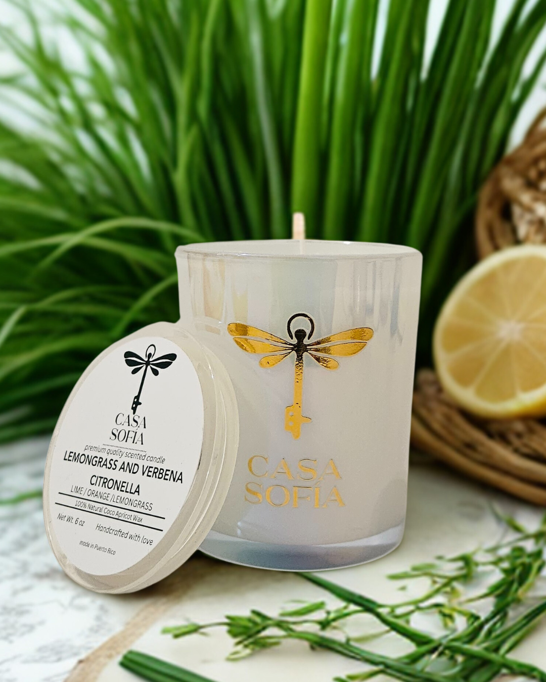 Lemongrass and Verbena Citronella (Lime / Orange / Citronella) Vela aromática