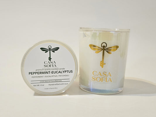 Peppermint-Eucalyptus • Peppermint / Eucalyptus / Patchouli• Vela aromática