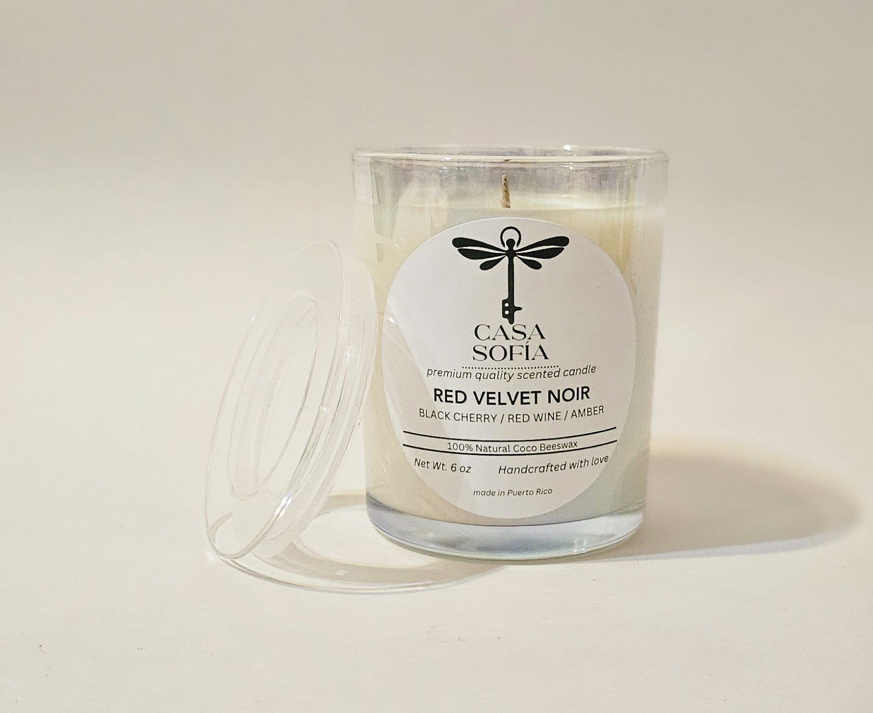 vela artesanal de black cherry merlot en envase reciclable
