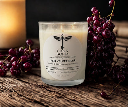 Red Velvet Noir  (Black cherry / Red wine / Amber) Vela aromática