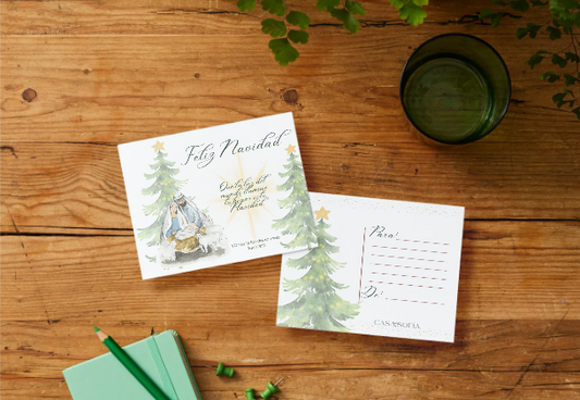 Tarjeta Navideña “Feliz Navidad – La Luz del Mundo”